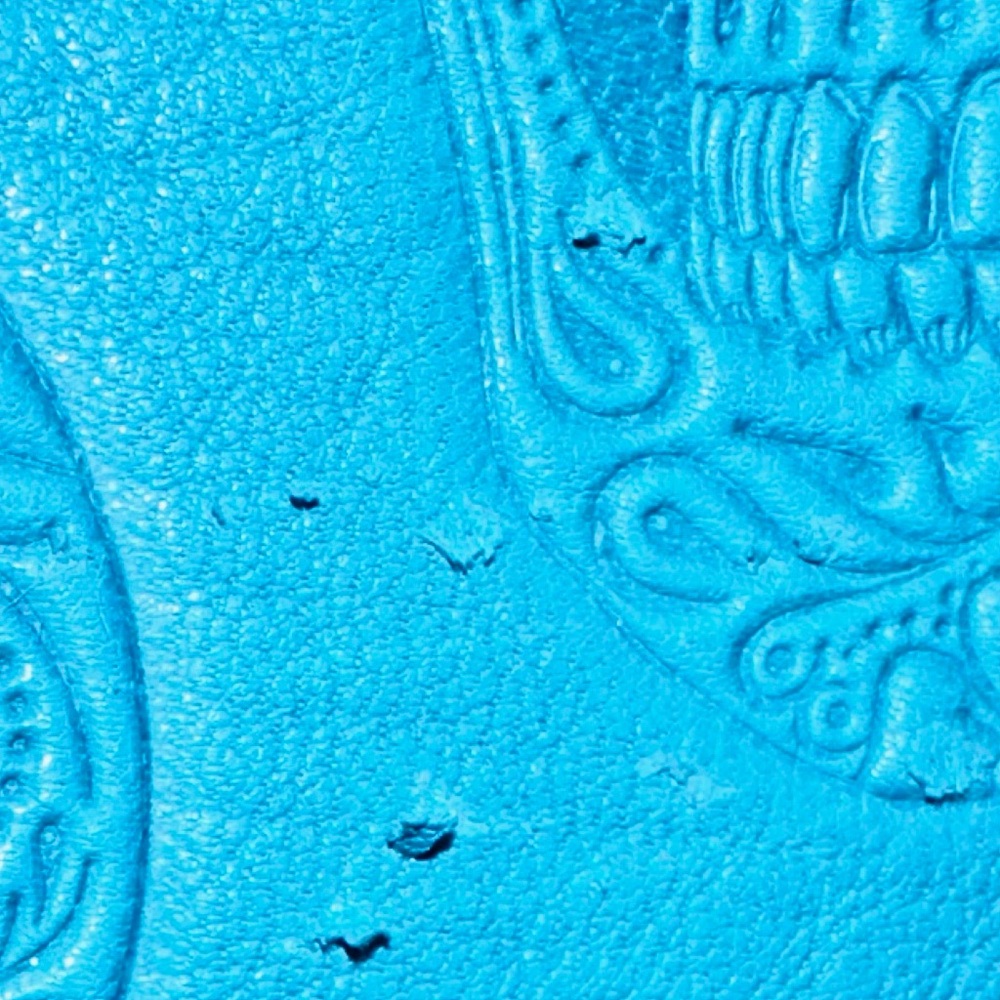 Custom made only one ever made butter soft Blue skull Embossed Tote - Picture 17 of 17